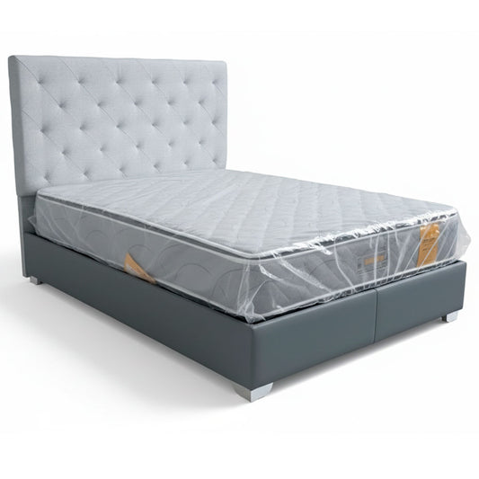 Cama capitoneada tapizada